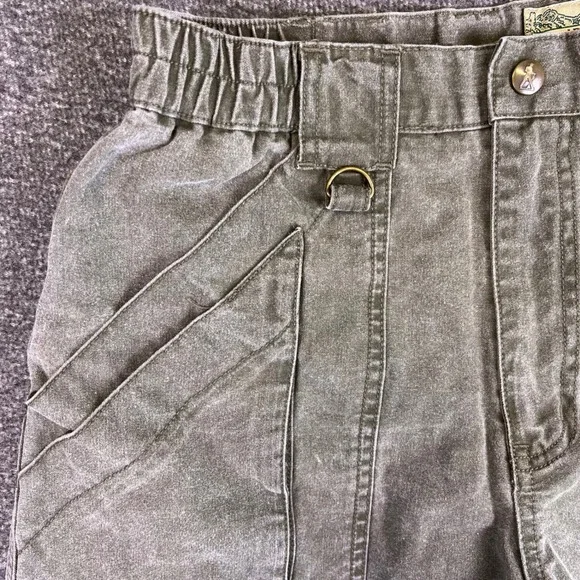 VTG‎ Royal Robbins Shorts Womens 8 Olive Green Cargo Hiking Elastic Waist Pocket - Picture 6 of 11